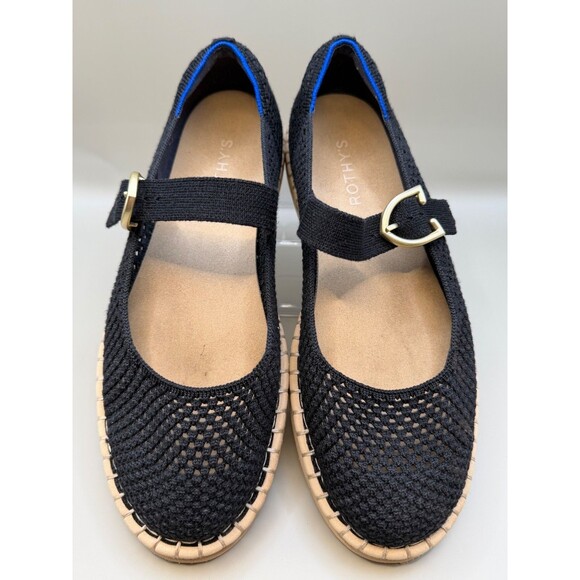 Rothy's The Espadrille Womens Mary Jane Black Size 9 Mesh Comfort - Picture 2 of 7